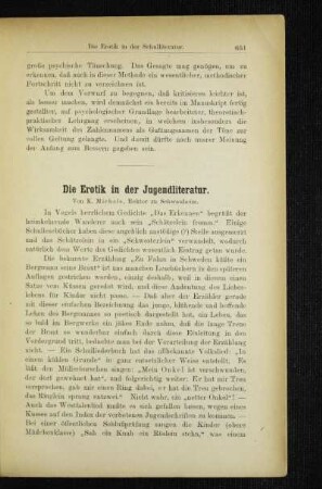 ¬Die¬ Erotik in der Jugendliteratur