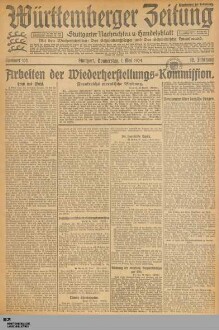 Württemberger Zeitung : das nationalsozialistische Morgenblatt in Stuttgart : WLZ, Württembergische Landeszeitung