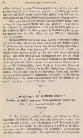 40-61 "Hauptfragen der modernen Kultur" : Beiträge zur Kritik eines neuen Rettungsversuches unserer Zeit (Fortsetzung)