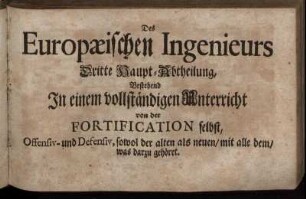 Dritte Haupt-Abtheilung.