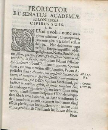 Prorector Et Senatus Academiæ Kiloniensis Civibus Suis. S. D.