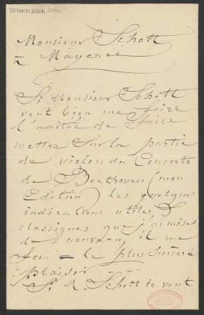 Brief an B. Schott's Söhne : 06.05.1900