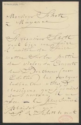 Brief an B. Schott's Söhne : 06.05.1900