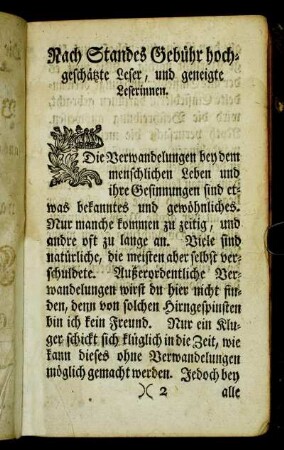 Nach Standes Gebühr hochgeschätzte Leser, und geneigte Leserinnen.