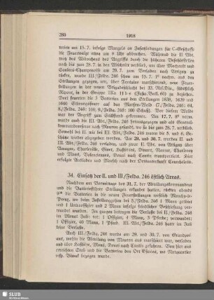 34. Einsatz der II. und III./Felda. 246 östlich Arras