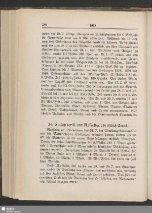 34. Einsatz der II. und III./Felda. 246 östlich Arras