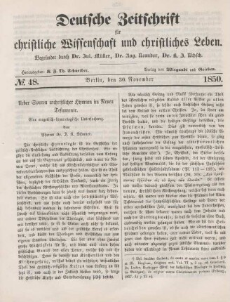 377-382 Ueber Spuren urchristlicher Hymnen im Neuen Testamente