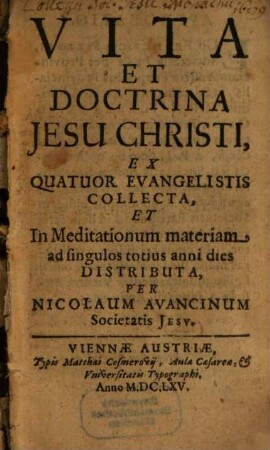 Vita et doctrina Jesu Christi