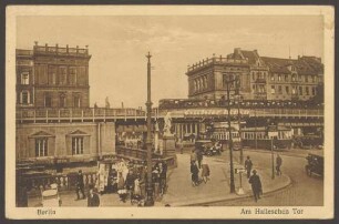 Ansichtskarte Brücke und Hochbahn, Hallesches Tor