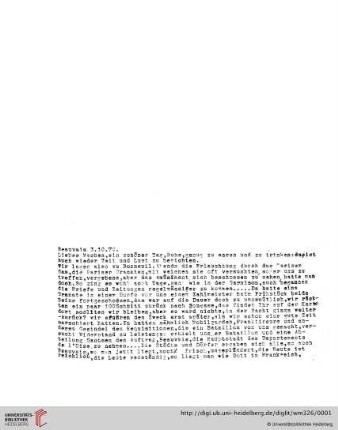 Briefe von und an Ulrich und Ulrike von Wilamowitz-Moellendorff ("1. Abschrift"): Brief von Ulrich von Wilamowitz-Moellendorff an Arnold von Wilamowitz-Moellendorff und Ulrike von Wilamowitz-Moellendorff