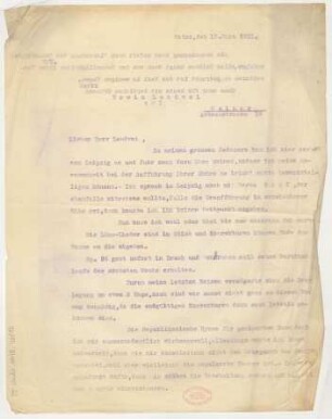 Brief an Erwin Lendvai : 13.03.1921