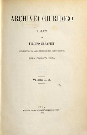 Archivio giuridico. 53. 1894