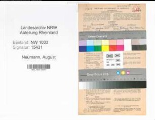 Entnazifizierung August Neumann , geb. 10.01.1895 (Polizeibeamter)