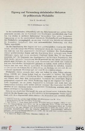 Eignung und Verwendung einheimischer Holzarten für prähistorische Pfeilschäfte