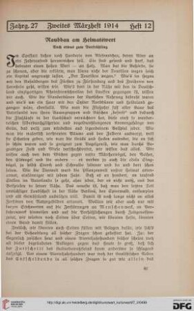 27: Raubbau am Heimatswert : auch etwas zum Vorfrühling