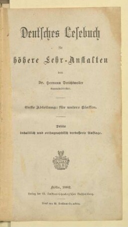 Abteilung 1, [Schülerband]: Für untere Klassen