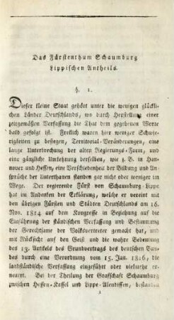 Das Fürstenthum Schaumburg Lippischen Antheils