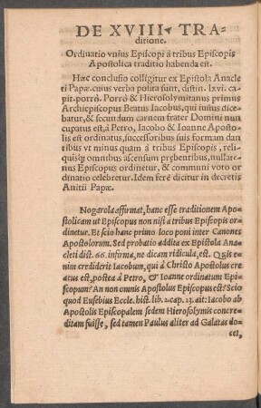 De XVIII. Traditione.
