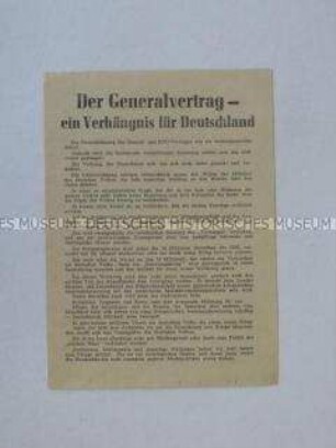 Propagandaflugblatt gegen den Generalvertrag