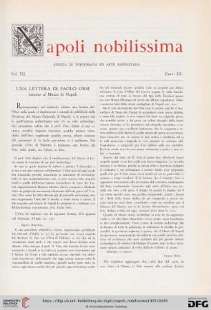 12: Una lettera di Paolo Orsi : intorno al Museo di Napoli