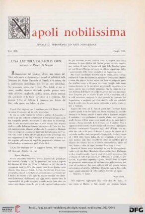 12: Una lettera di Paolo Orsi : intorno al Museo di Napoli