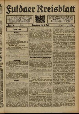 Ausgabe vom Donnerstag, den 02. Juli 1914.
