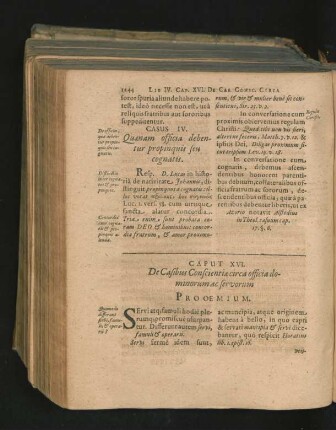 Caput XVI. De Casibus Conscientiae circa officia dominorum ac servorum.