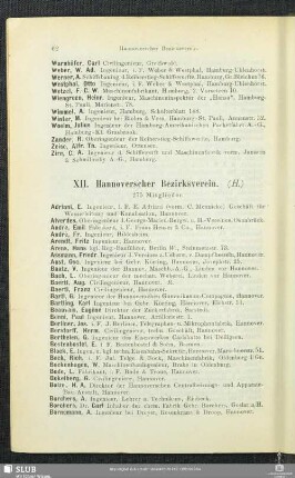 XII. Hannoverscher Bezirksverein.