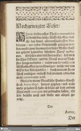 Hochgeneigter Leser