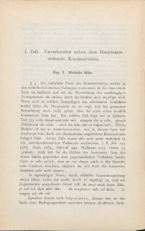 Kap. I. Einfache Sätze.