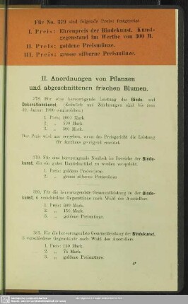 II. Anordnungen von Pflanzen und abgeschnittenen frischen Blumen