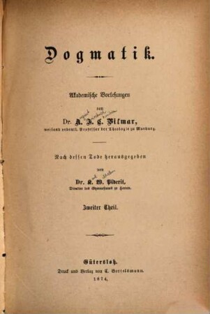 Dogmatik : akademische Vorlesungen, 2
