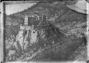 Hohengeroldseck Zeichnung - Burgruine