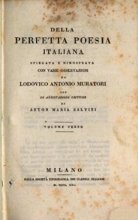 Della perfetta poesia Italiana, 3