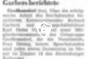 Garbers berichtete