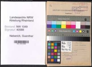 Entnazifizierung Guenther Neberich , geb. 11.07.1912 (Konstrukteur)