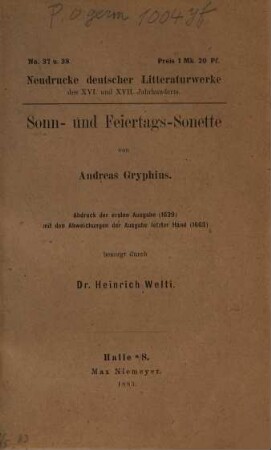 Sonn- und Feiertags-Sonette