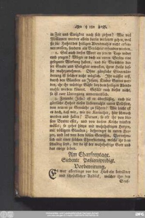 Am Charfreytage. Siebente Paßionspredigt.