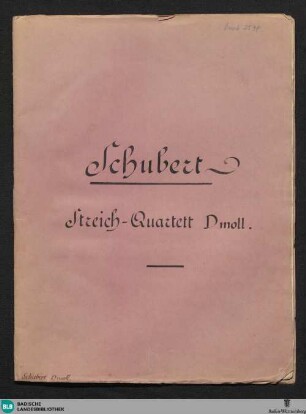Grand Quatuor pour deux Violons, Alto et Violoncelle : Oeuv. posth.