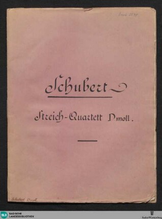 Grand Quatuor pour deux Violons, Alto et Violoncelle : Oeuv. posth.