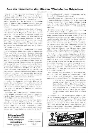 Aus der Geschichte des ältesten Winterhuder Brinksitzes