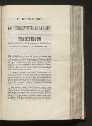 El jeneral vidal