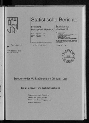 Ergebnisse der Volkszählung am 25. Mai 1987 : Lfd. Nr. 14