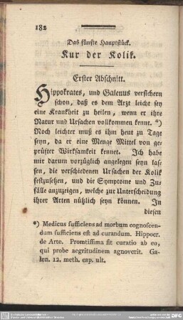 Das fünfte Haupstück. Kur der Kolik