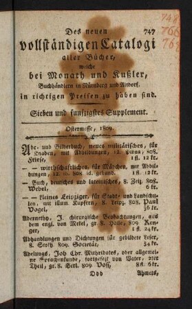 747-834, Sieben und funfzigstes Supplement
