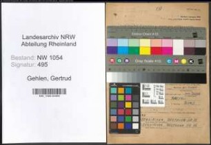 Entnazifizierung Gertrud Gehlen , geb. 28.08.1882 ()