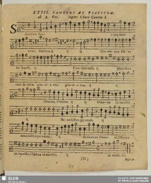 XXIII. Sanctus ad placitum