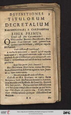 Definitiones Titulorum Decretalium Bartholomaei à Carthagena