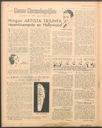 Ningún artista triunfa repentinamente en Hollywood