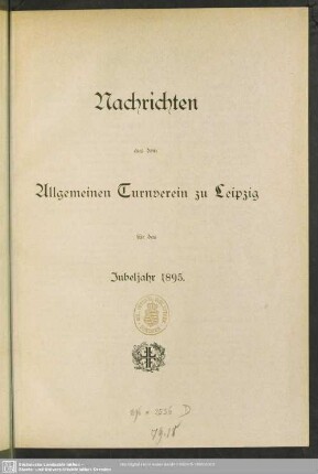 1895: Nachrichten des Allgemeinen Turnvereins zu Leipzig